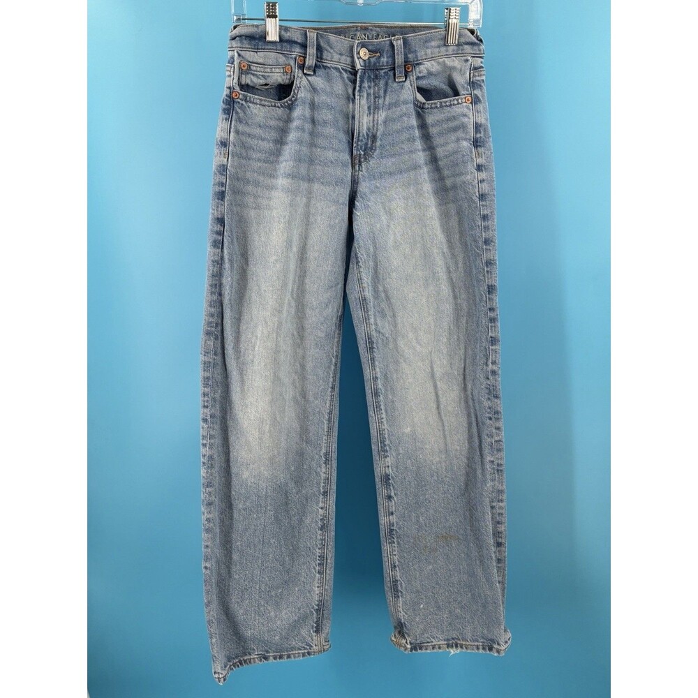 American Eagle Stovepipe Jeans Womens Size 2 Regular Light Wash Stove Pipe
